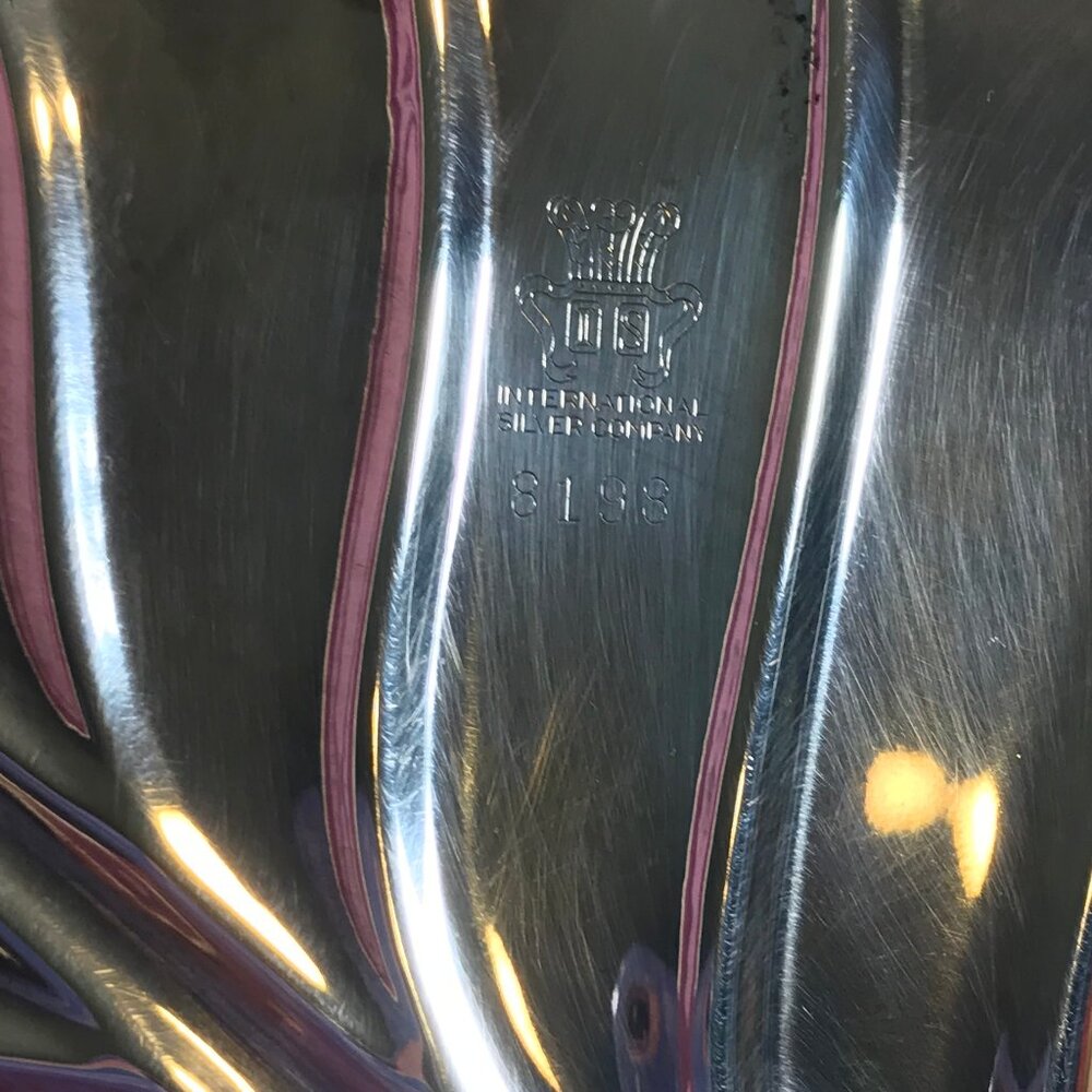 Vintage International Silver Sterling Plated Leaf Fern Dish Tray * Retro Display - Picture 6 of 6